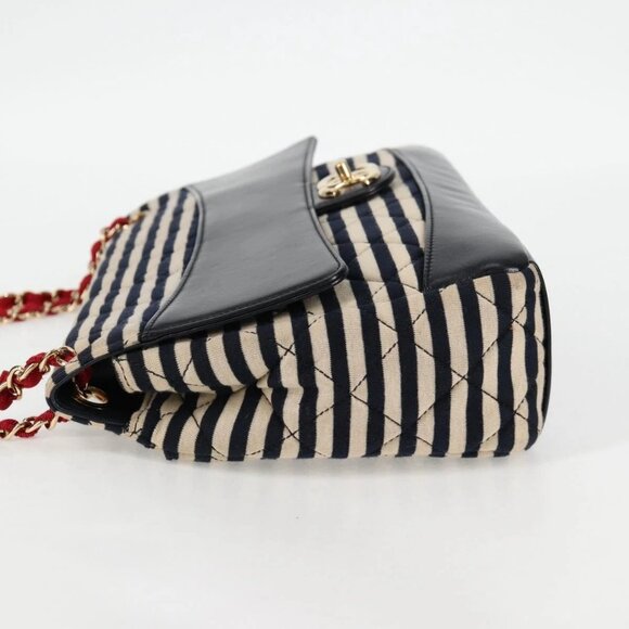 CHANEL Matelasse Chain Shoulder Bag cotton Black Gold - Picture 3 of 16